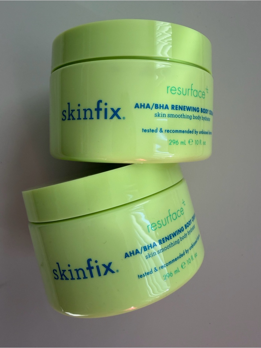 2-Pack Skinfix Resurface+ AHA/BHA Renewing Body Creams- NEW with seal, no box
